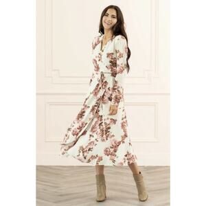 Rachel Parcell Pink Wrap Long Sleeve
V-Neck Dress